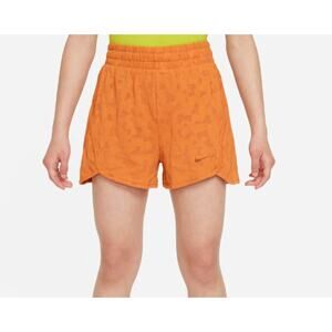 Nike Dri-FIT Breezy Big Kids' Girls High-Waisted Orange Training Shorts - XL